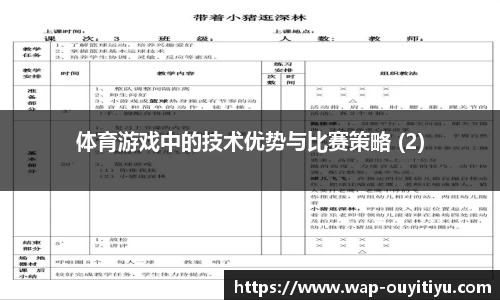 体育游戏中的技术优势与比赛策略 (2)